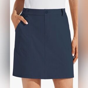 NWT Tilley Womens Navy Skort Trek Built-In Short UPF 50 Elastic Waist Pockets S